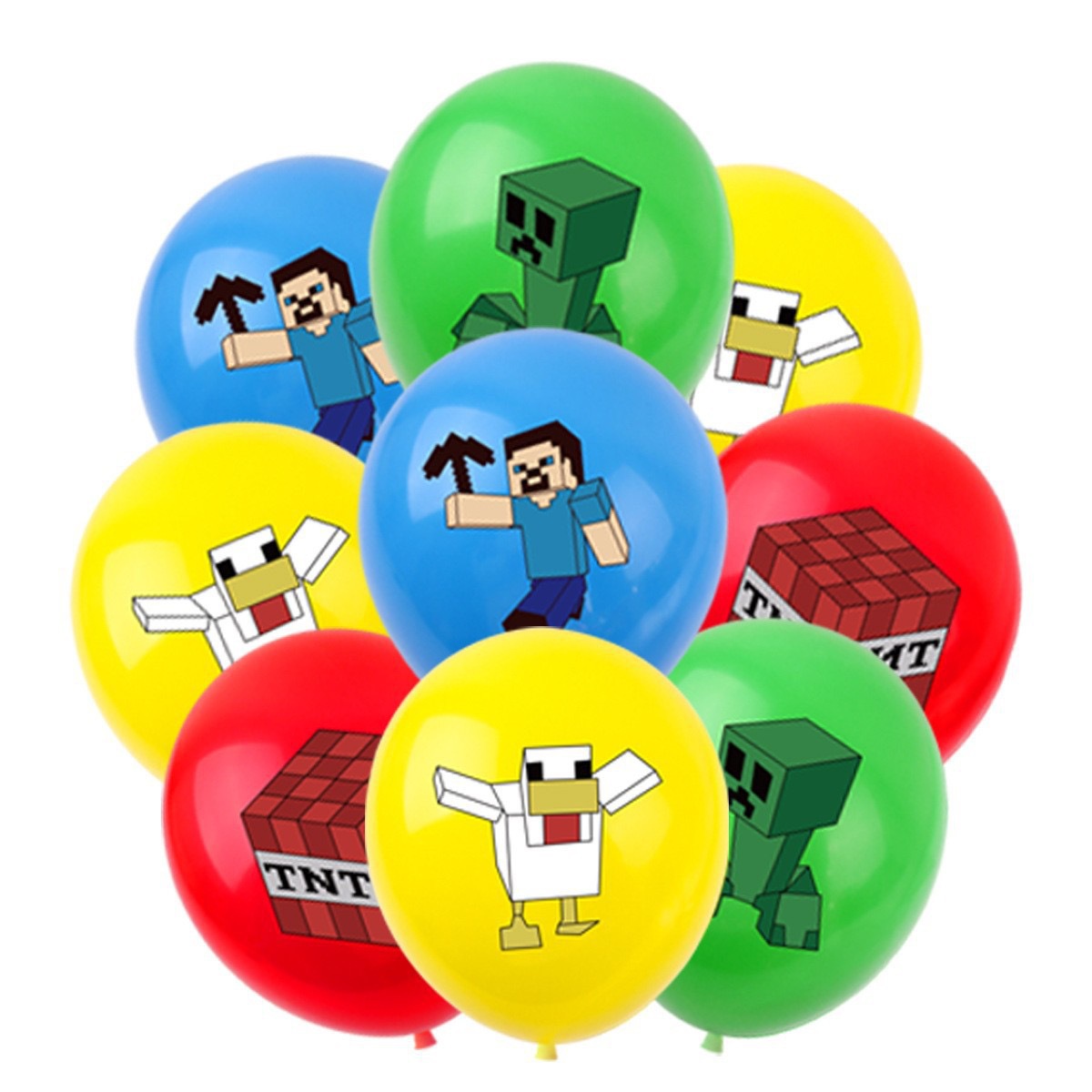 Event Supplies - 50/100 Stück Minecraft Pixel-Ballons, Anime-Spiel-Thema, Mehrere