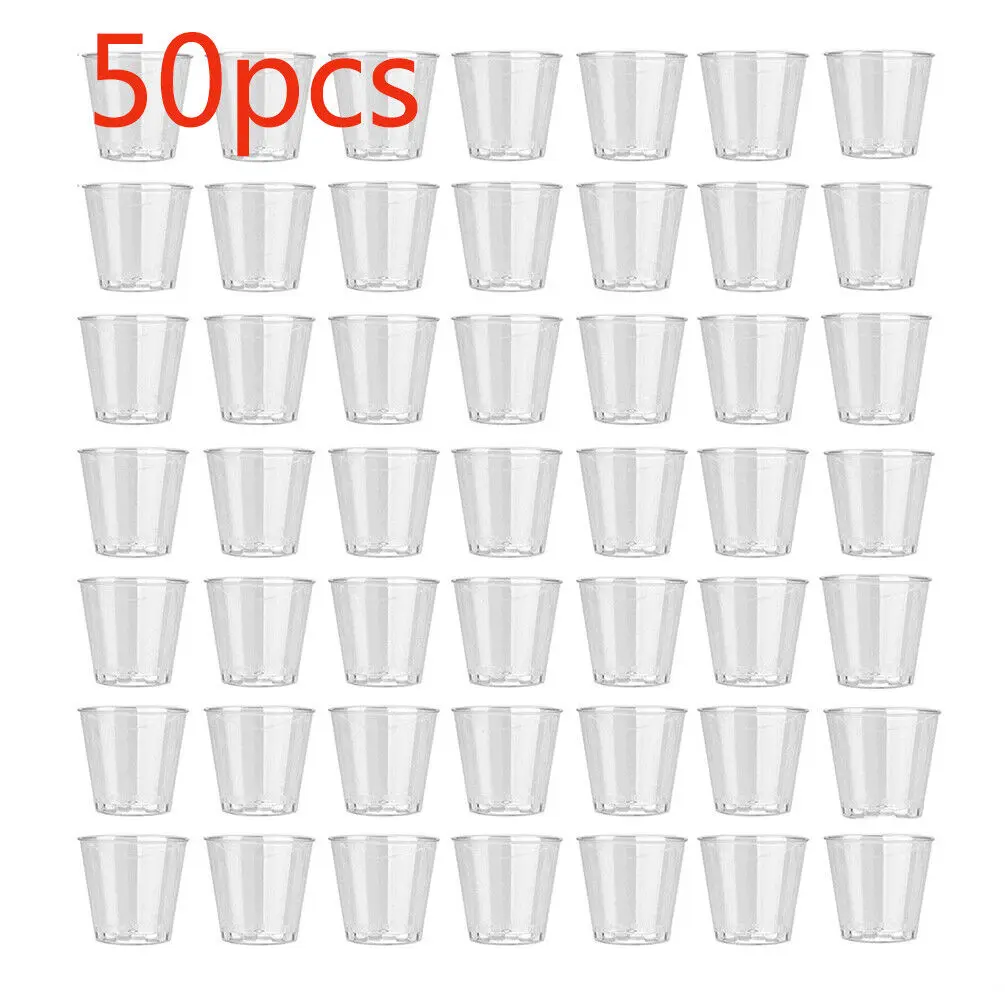 Plastic Cup 50Pcs - 35 ml 50 x durchsichtiger Kunststoff-Geleebecher,