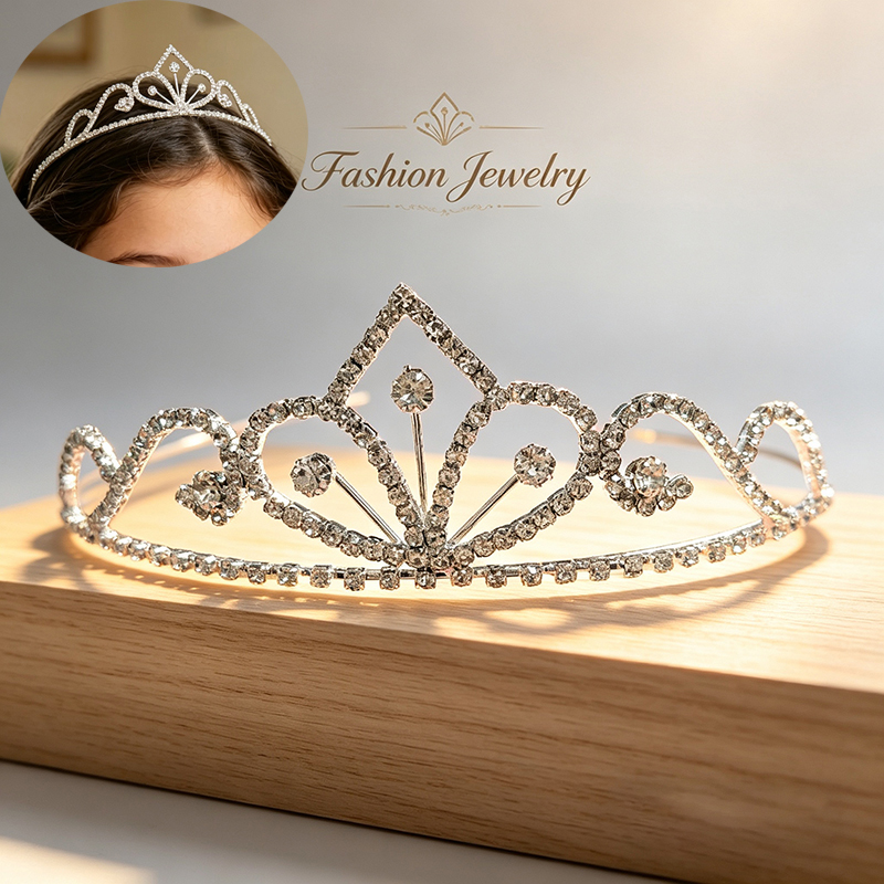 Silberfarbene Strass-Brautkron – Event Party Bewertung und Preis